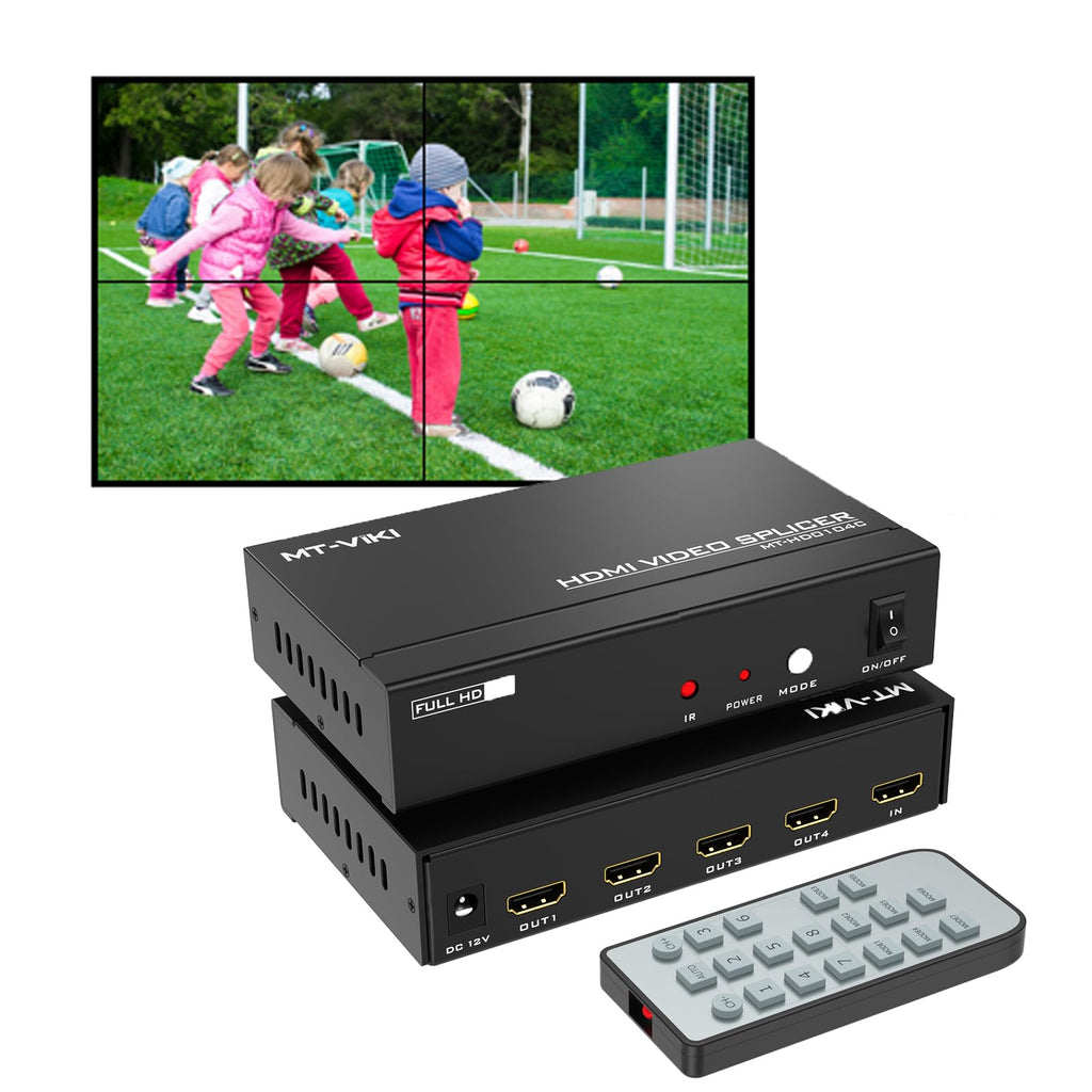 MT-VIKI Video Wall Controller 3x3, HDMI Video Wall Support UHD 4K Input & 1080P Output for 9 TV Splicing Display, 9 Channel Video Wall Processor