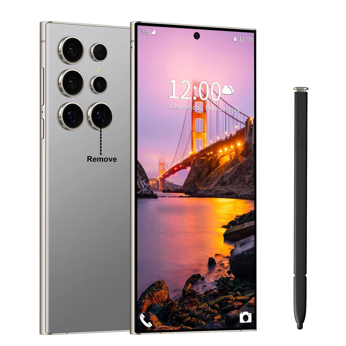 Huness I24 Ultra Unlocked Phone,Built in Pen The Phone,Smartphone Battery 6800mAh 6.8" HD Screen,Android 14 16+512GB with 128GB Memory Card Cell Phone,5G/Face ID/Fingerprint Lock/GPS (Cyan, 16+512)