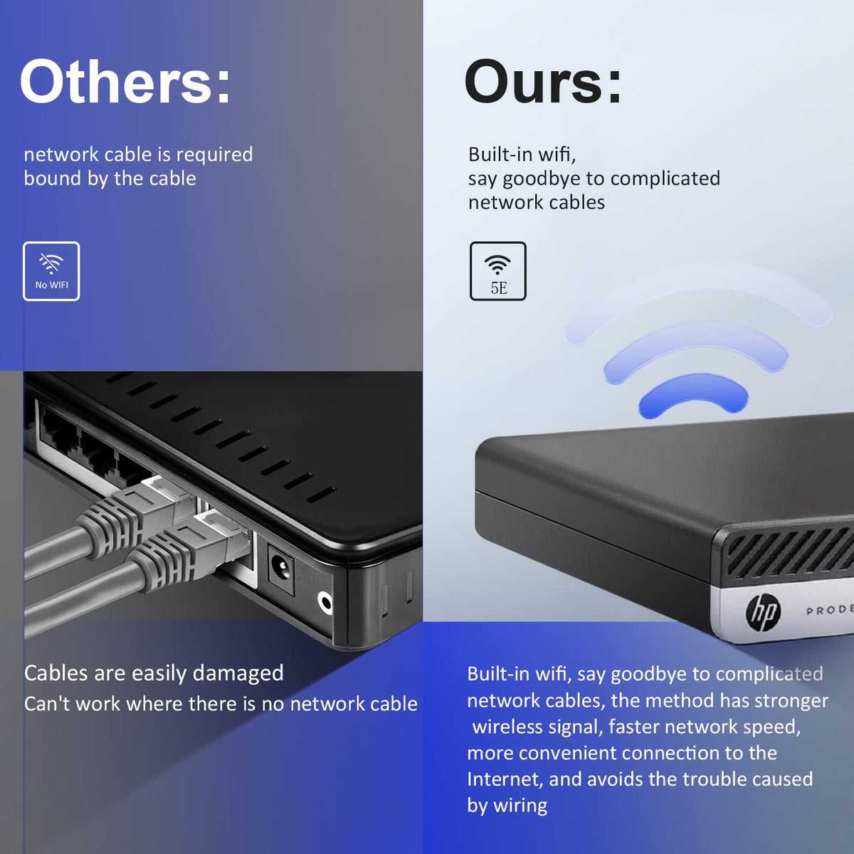 HP ProDesk 400 G3 Mini Computers Office Micro Desktop,i5 Tiny Desktop PC WiFi Business,7500t,8GB DDR4,256GB SSD,Built in WiFi+BT,HDMI,Windows 10,Wireless Keyboard and Mouse + TJJ Mouse Pad(Renewed)