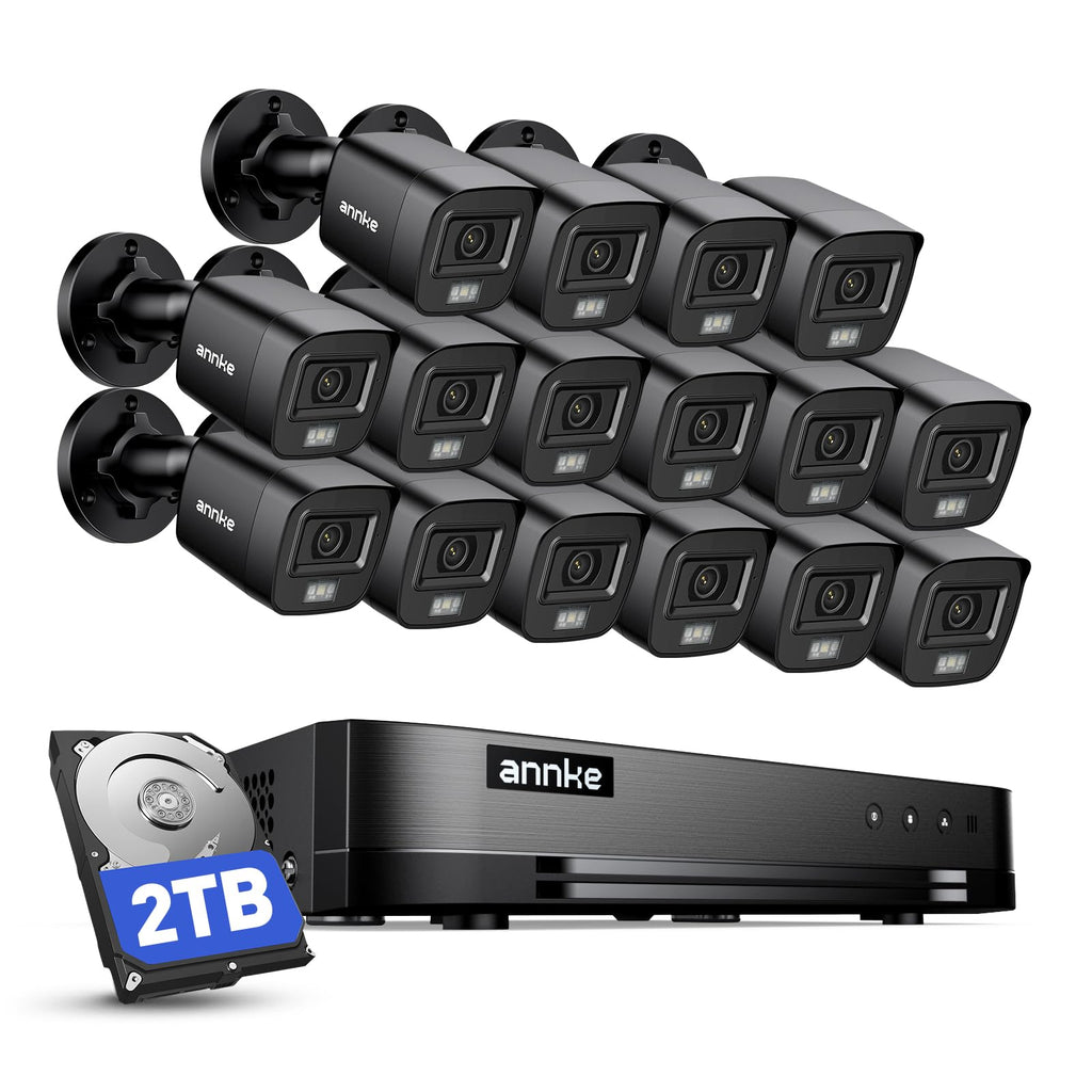 ANNKE 16CH Surveillance Security Camera System, 8Pcs 2MP Cameras, 2TB HDD