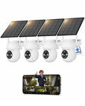 SolarCam 4-Pack, 2K Security Cameras Wireless Outdoor, Solar Powered