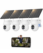 SolarCam 4-Pack, 2K Security Cameras Wireless Outdoor, Solar Powered
