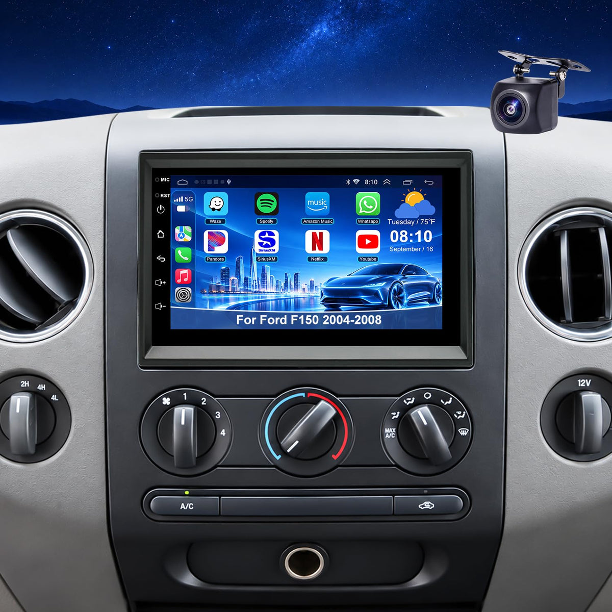 7in Upgrade Car Radio Stereo for Ford F150 2004-2008,F250 F350 2005-2016 FM