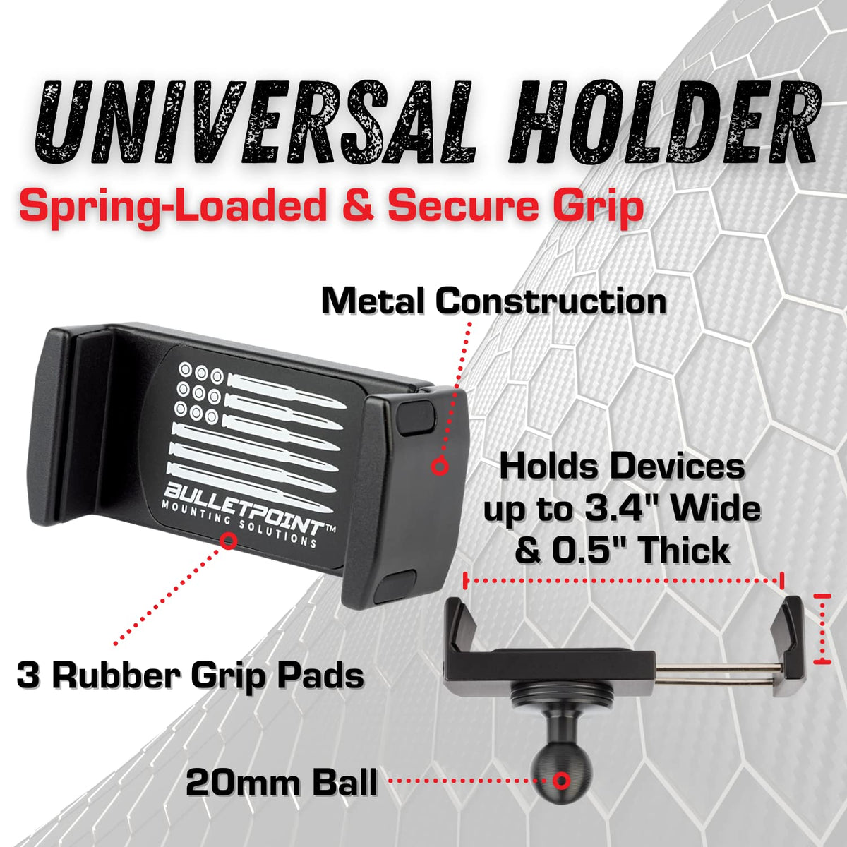 Bulletpoint RubiGrid Dash Mount Platform 2 Phone Holders Bundle Compatible with 2019+ Chevrolet Silverado & GMC Sierra Multi-Device Mount