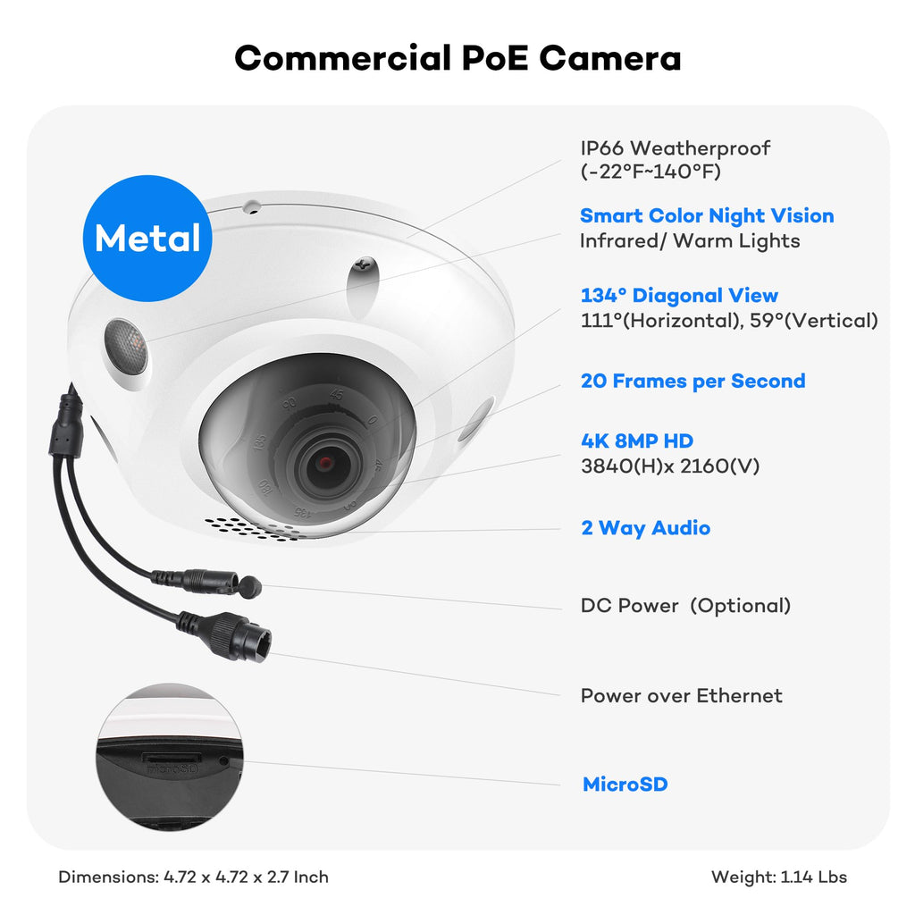 ONWOTE 16 Channel Security System 6K NVR, 16x 4K PoE IP 2 Way Talk Cameras