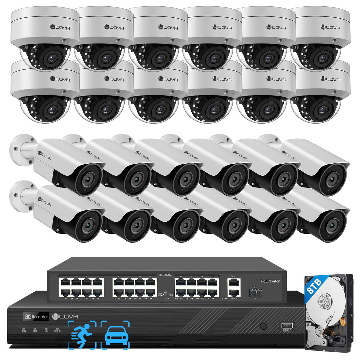 4COVR PoE 16 Camera Security System for Business with 4TB HDD, LYH54A5M1616