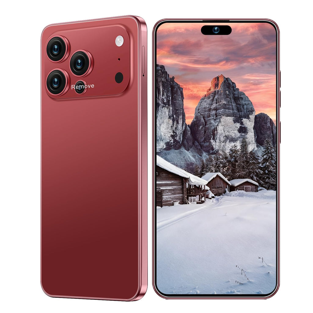 Ecshock 17PM Unlocked Phone | Cell Phone Android 15.0 | 16+512GB Smartphone| 6.99" HD Display | Long Battery Life 7000mAh | 68+108MP Zoom Camera| Fingerprint Lock | with Dual SIM (Pink)
