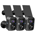 Hiseeu Solar Camera Security Outdoor, 4 Pack 100% Wireless 4MP WiFi Cameras