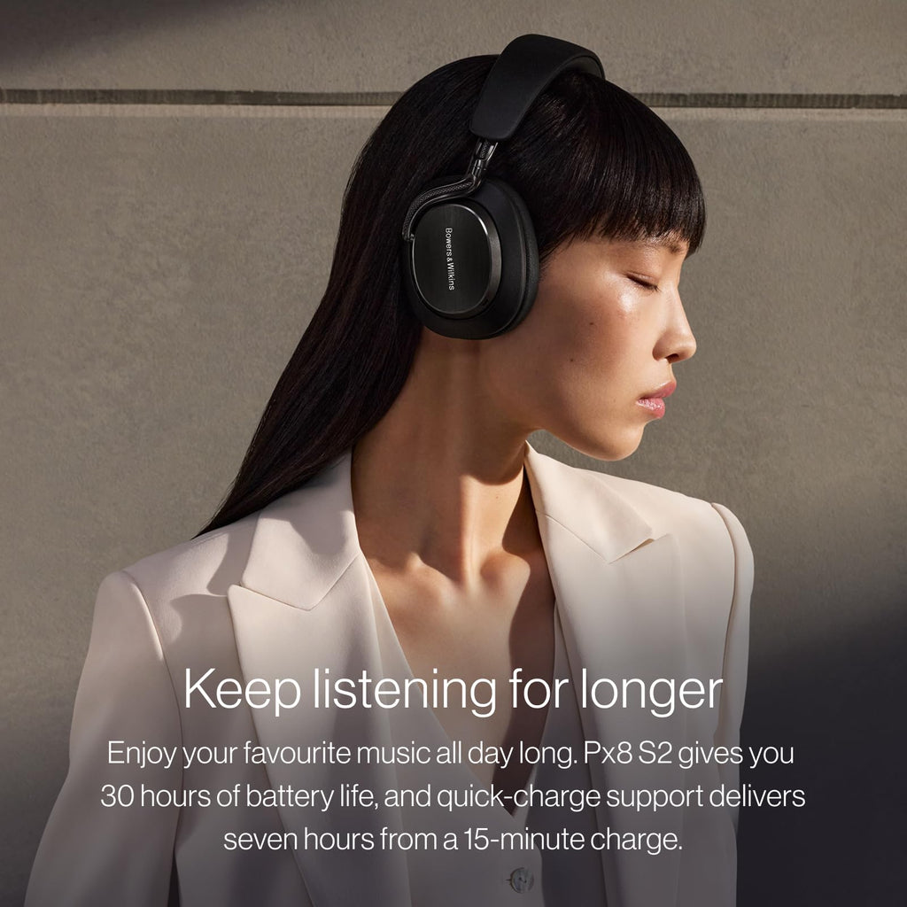Bowers & Wilkins Px8 S2 Wireless Over-Ear Headphones, Warm Stone