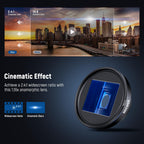 NEEWER 1.55x Blue Anamorphic Lens Compatible with iPhone Android Samsung, Phone Camera Accessories with 17mm Threaded Lens Clip & 58mm Filter Adapter Ring, Cinematic Wide Screen Effect, LS-43 Ultra