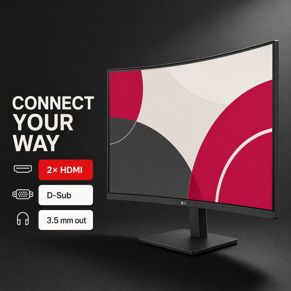 LG Electronics - 32BR50C-B - 32 Monitor, Curved, 1920 X 1080, 16:9 Va, Hdmi 1.4 (2), D-sub