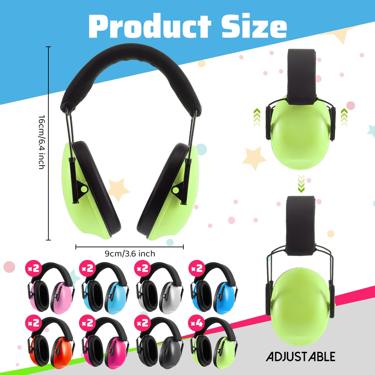 36 Pcs Kids Ear Protection Noise Cancelling Headphones, 8 Colors