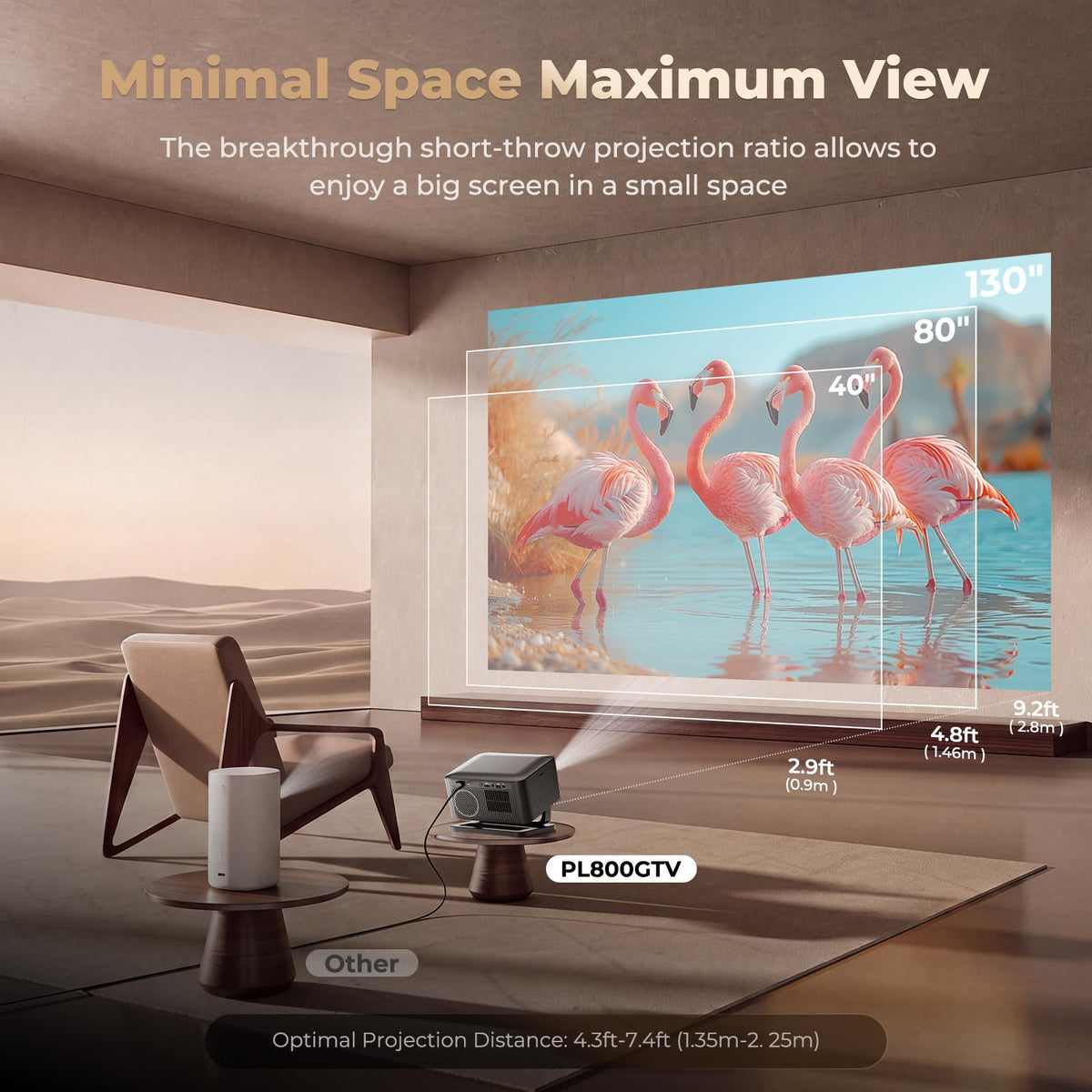 Portable Smart Projector 4K Support【Compatible with Google TV & 10k+Apps】