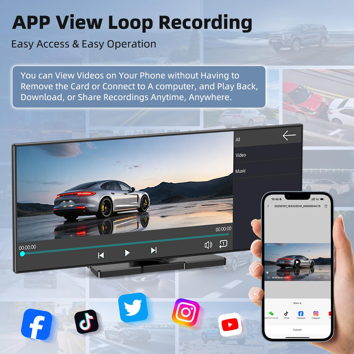 13 Inch Wireless CarPlay Screen for Car with Apple CarPlay & Android Auto