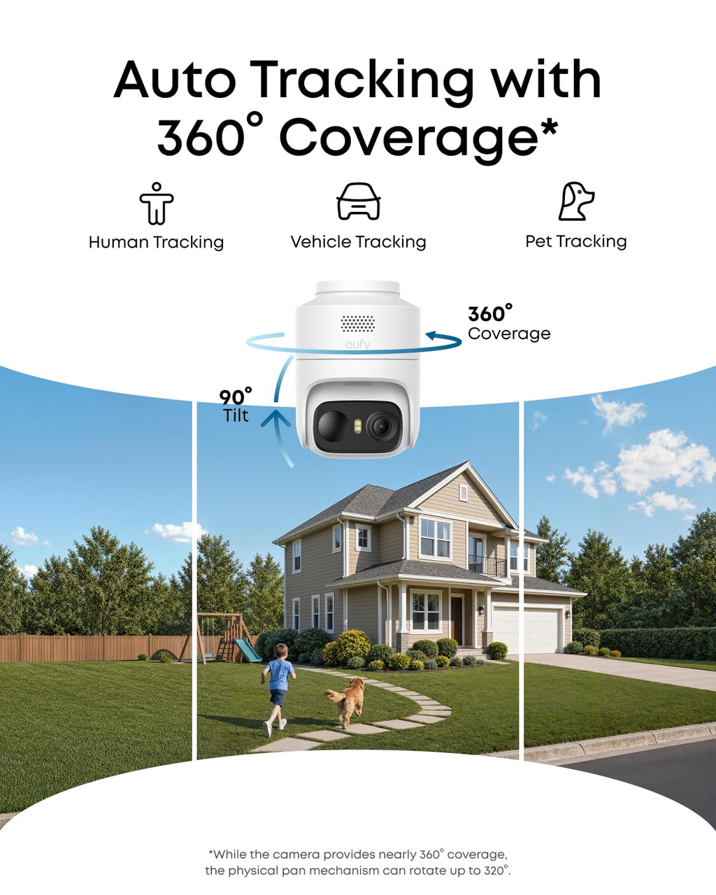 eufy Security eufyCam C37 4-Cam Kit, 360° Pan&Tilt Auto Tracking