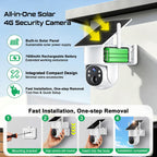 VSKY 4G Cellular Security Camera, Lifetime Free Unlimited Data, 2K Pan Tilt