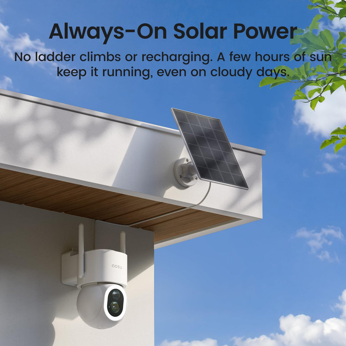 aosu D1 Max, 4K 8MP Solar Security Camera Wireless Outdoor, 2-Pack