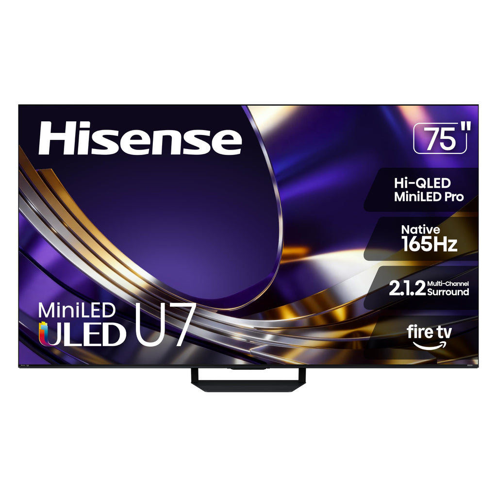 Hisense 55" U7 Mini-LED ULED 4K UHD Best Premium Gaming HDR Smart Fire TV (55U7SF, 2026 New) - Hi-QLED, Native 165Hz, VRR 330, Dolby Vision IQ · Atmos, IMAX Enhanced, Anti-Reflection, 2.1.2 Ch, Alexa+