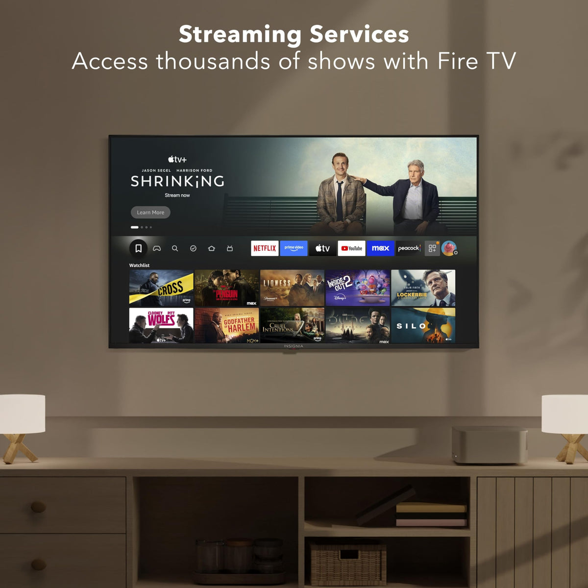 INSIGNIA 55" Class F50 Series LED 4K UHD Smart Fire TV, Voice Remote with Alexa, Stream Live TV Without Cable
