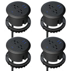 9-Pack 3-inch Desktop Power Grommet,PD20W USB-C,6.5ft Cord,Black