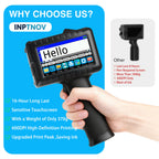 Handheld Inkjet Printer for Text Date Barcode Batch Number, 0.5 Inch Print Height Portable Handheld Printer for Glass Wood Plastic Cardboard Metal,Weight 370g, with 42ml Black Fast Dry Ink
