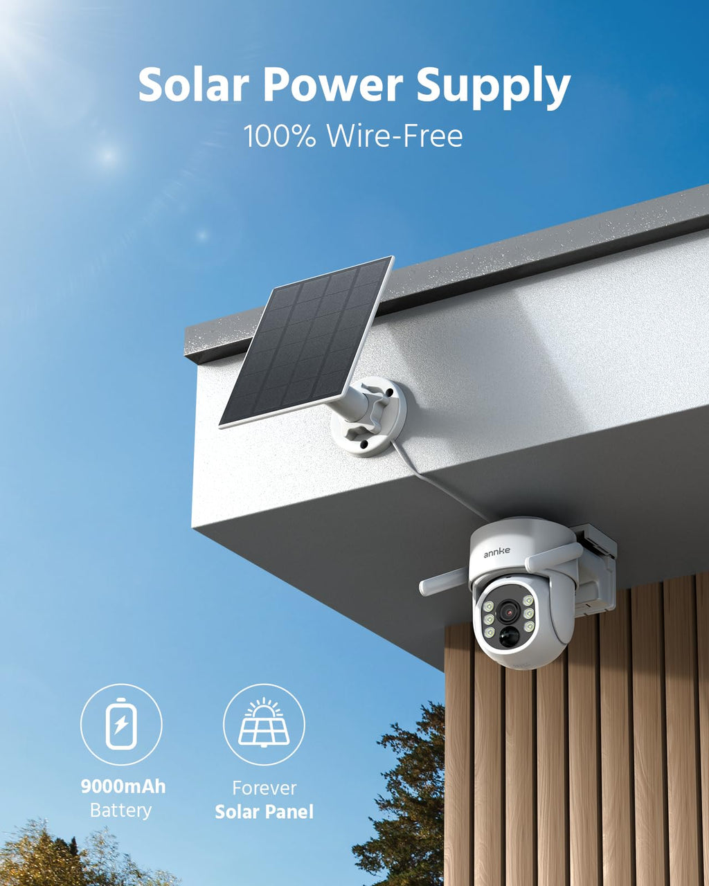 ANNKE 2.5K Wireless Security Camera Outdoor, 2-Cam Home Solar Camera System