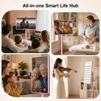 32" Portable Smart TV with Android 15, 1080P Touch Screen Monitor on Wheels, EDLA-Certified, 8GB+128GB Storage, 5MP Camera, 10H Playing Time, Rotatable Display, Wireless Casting, Voice Remote Control