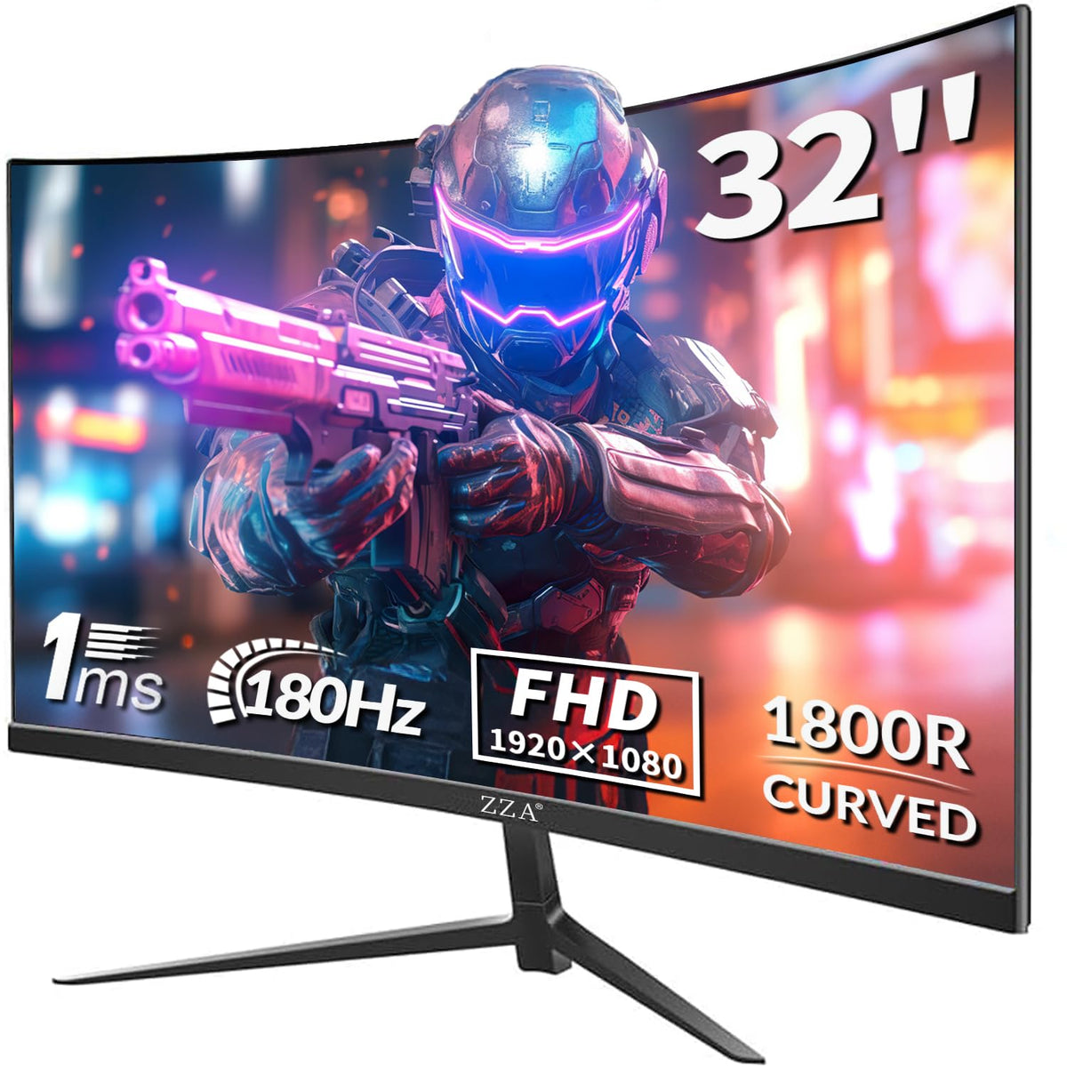 32 Inch Curved Gaming Monitor 180hz,Computer Monitor 32 Inch FHD 1080P 1500R |1ms (GTG) | HDR 600|Curved|122% sRGB|DP/HDMI|VESA|FreeSync & G-Syn,Mount Business, Office, Casual Gaming Monitors