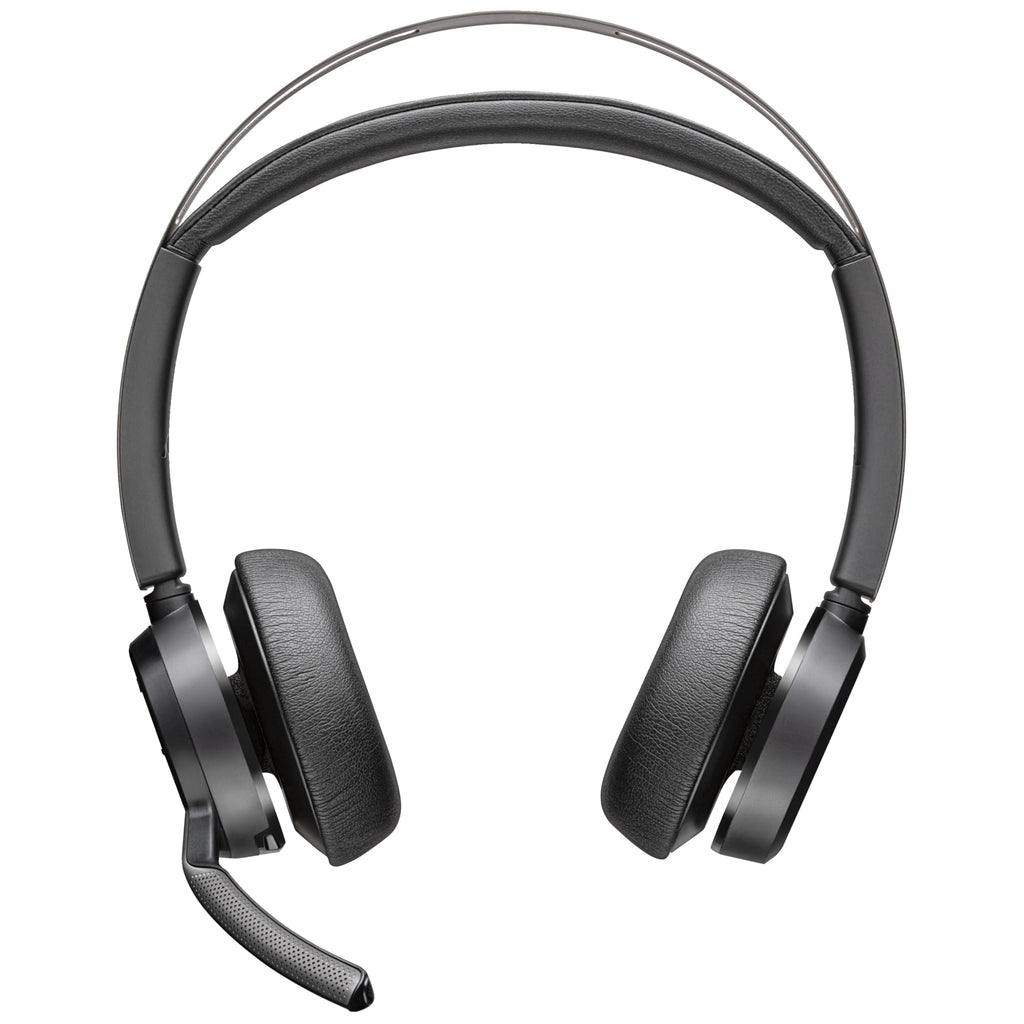Poly - Voyager Focus 2 UC USB-A Headset (Plantronics) - Bluetooth Dual-Ear (Stereo) Headset with Boom Mic - USB-A PC/Mac Compatible - Active Noise Canceling - Works with Teams (Certified), Zoom & more