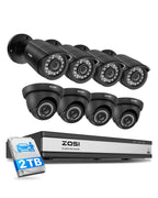 ZOSI 3K Lite 16CH Security Camera System, 16X CCTV Wired Cameras, 2TB HDD