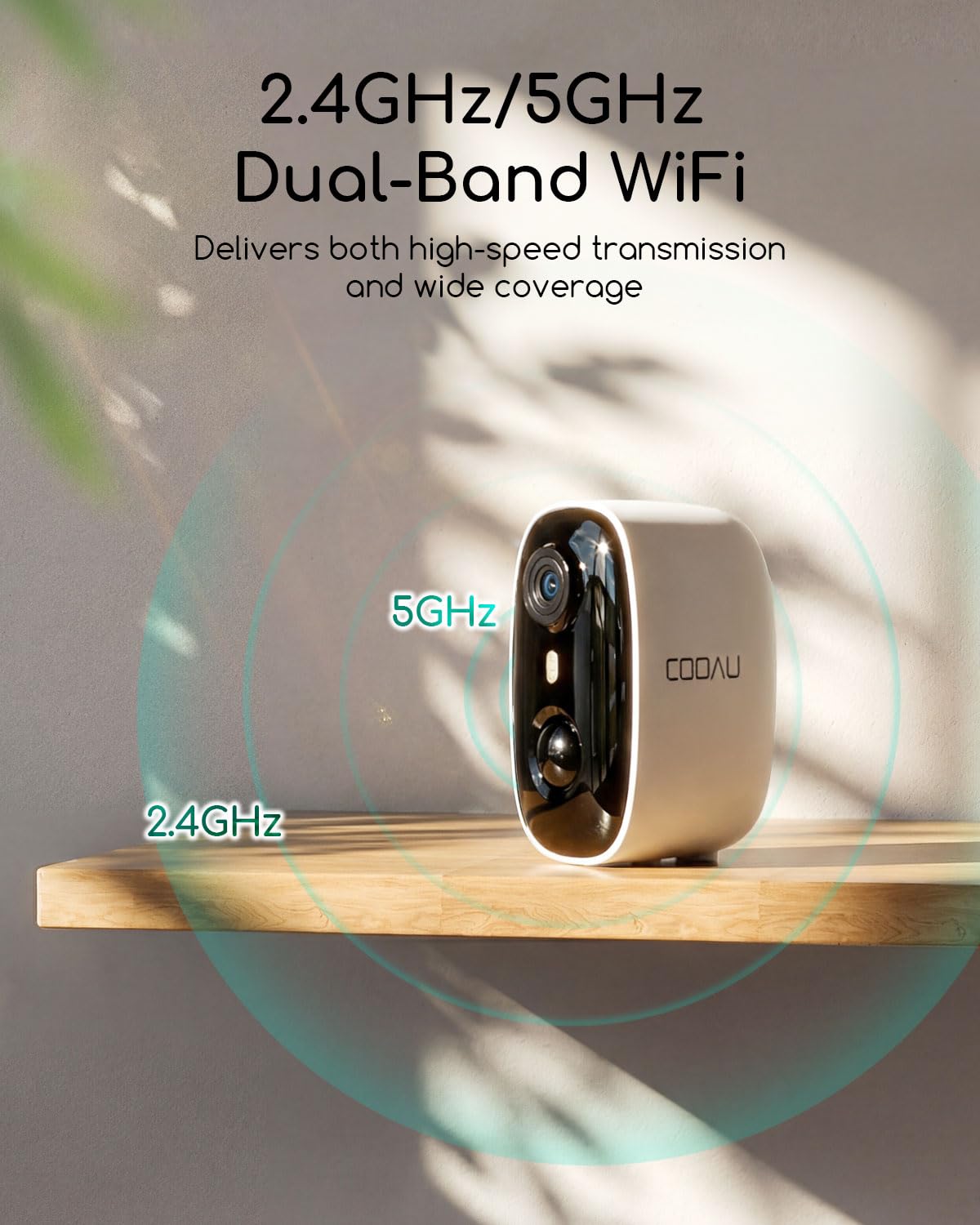 COOAU 4MP Security Cameras Wireless Outdoor, Faster Solar Charging, WiFi 6