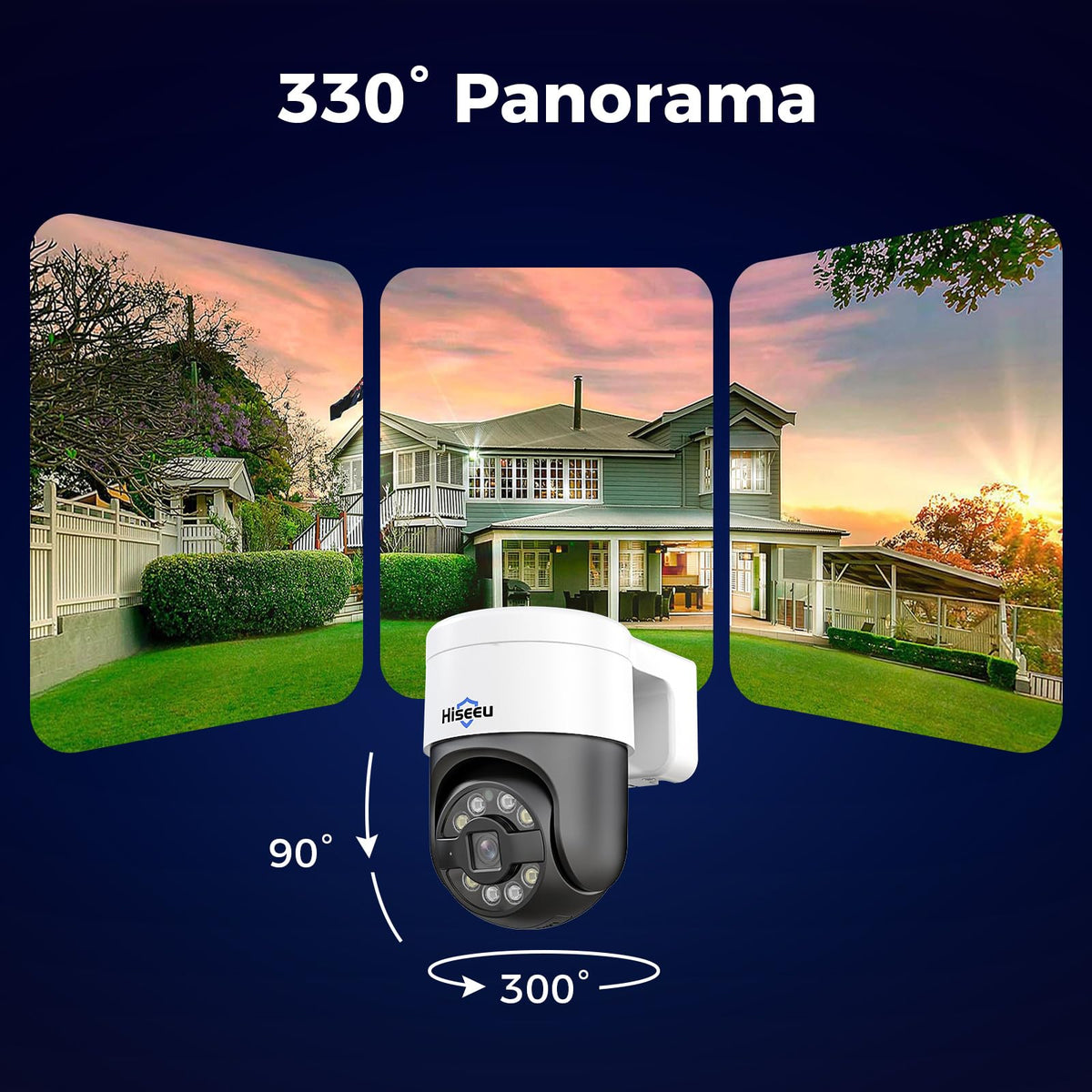 Hiseeu 4K PoE Security Camera System,8Pcs 5MP PoE PTZ Cameras,330° View