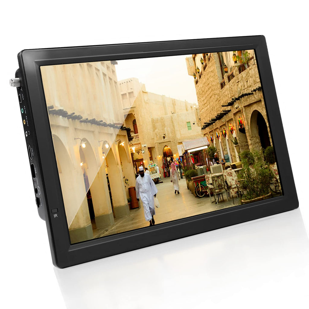 Small Digital TV, 14 Inch Digital Television Rechargeable ATSC TFT Portable TV HD Video Player 110-220V US for Home Car