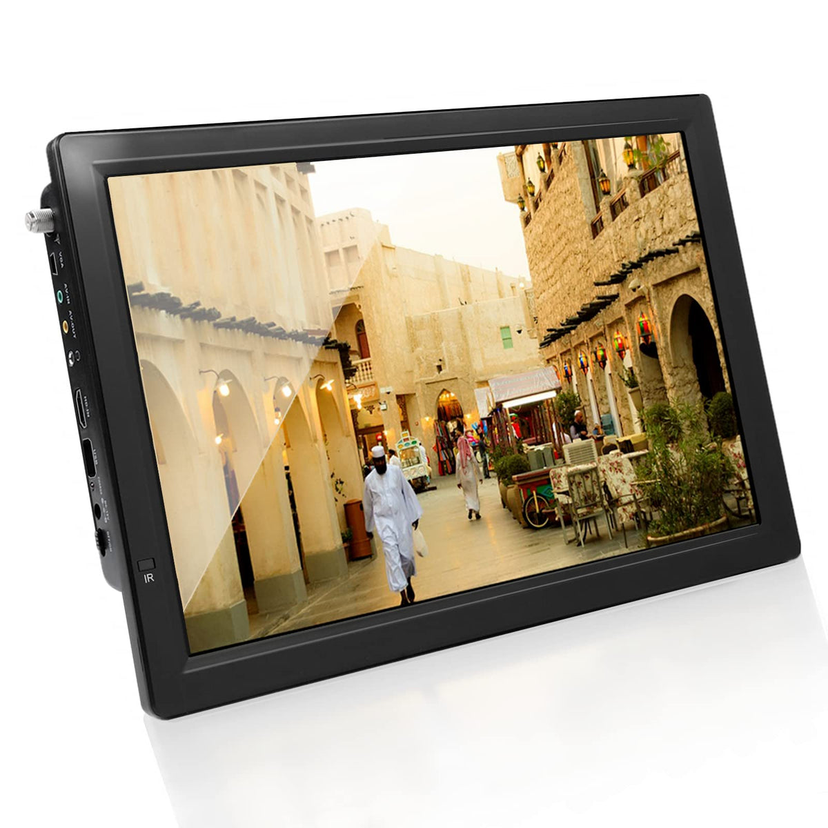Small Digital TV, 14 Inch Digital Television Rechargeable ATSC TFT Portable TV HD Video Player 110-220V US for Home Car