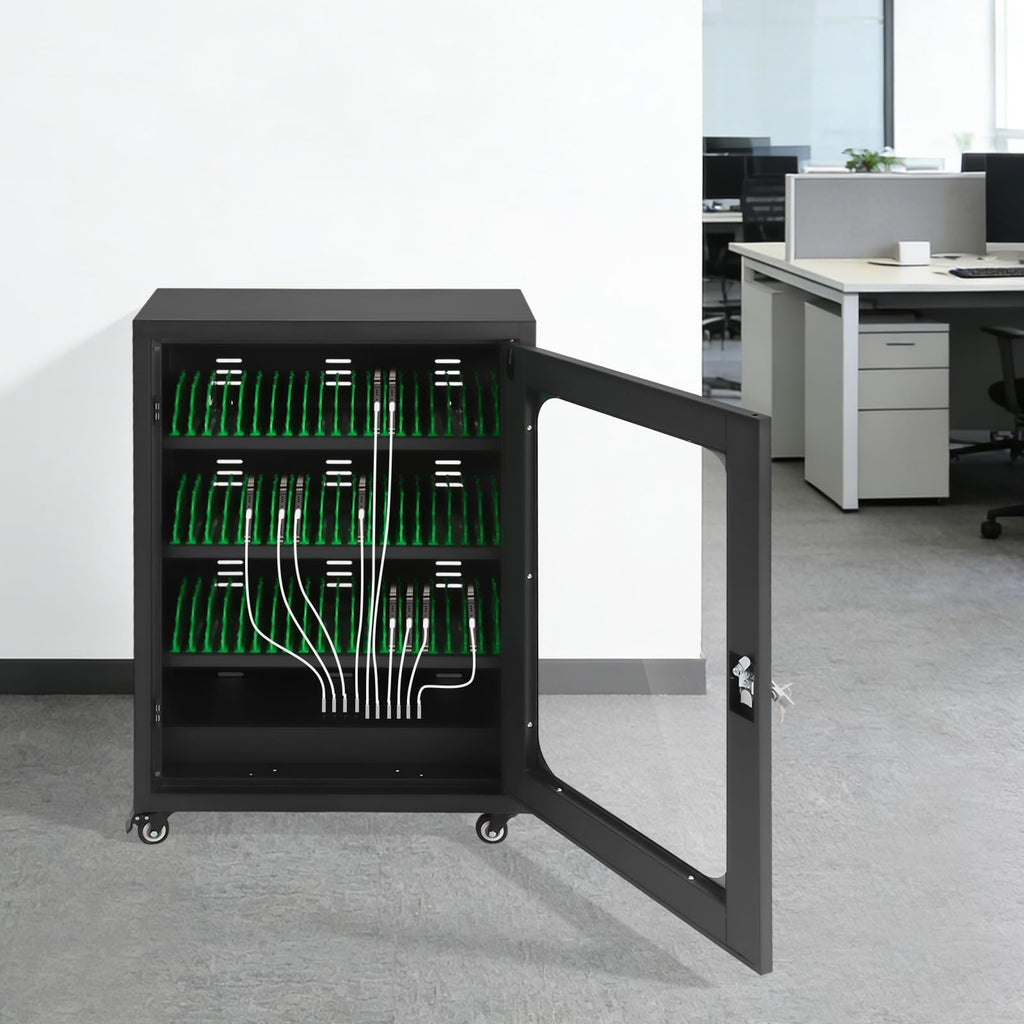 Cell Phone Charging Station, 50-Device Rechargeable Mobile Phones Charging Cabinet, Locking and Charging Phone Storage Box, Mobile Charging Cart, Lockable Device Charging Locker
