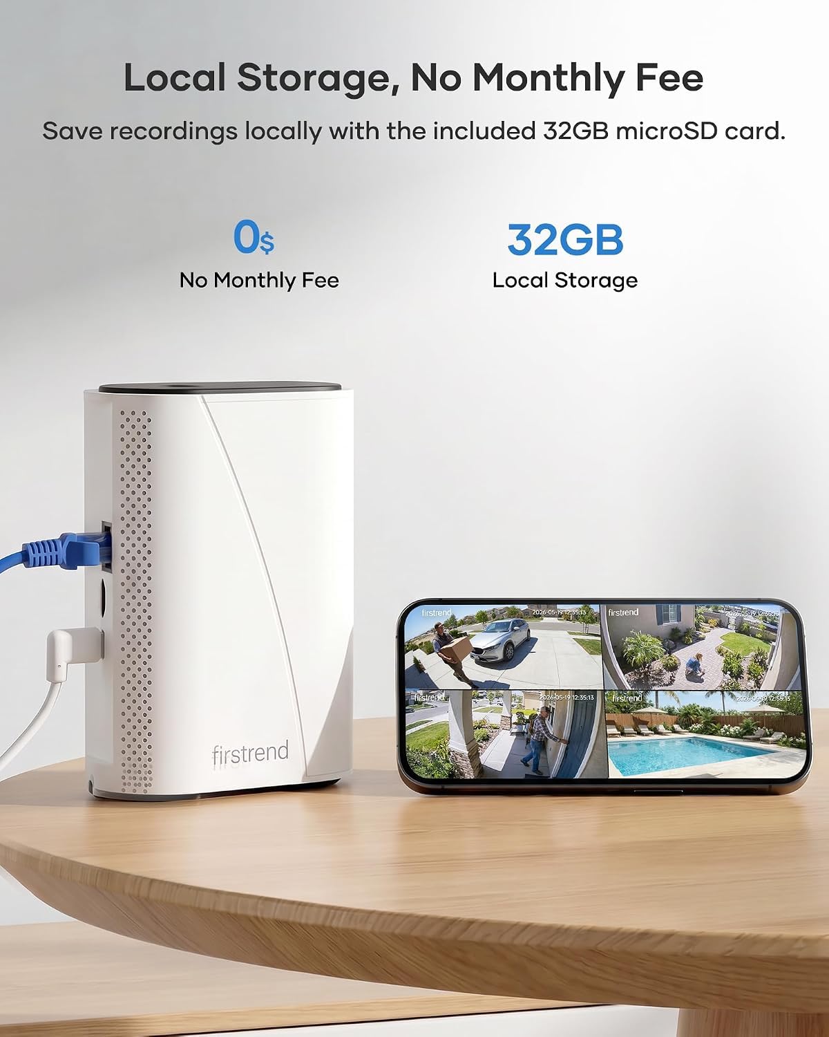 2K QHD Solar Security Cameras Wireless Outdoor, Solar Powered