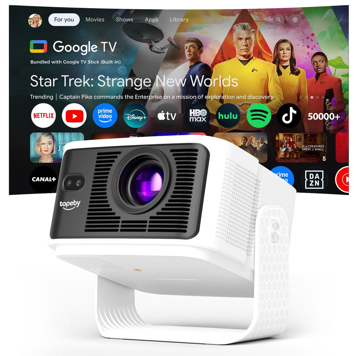 Projector【Compatible with Google TV & 4K Support】Portable Projector