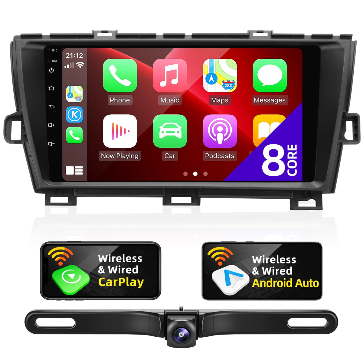 for Toyota Prius 2010 2011 2012 2013 2014 2015 Radio Stereo Carplay Auto