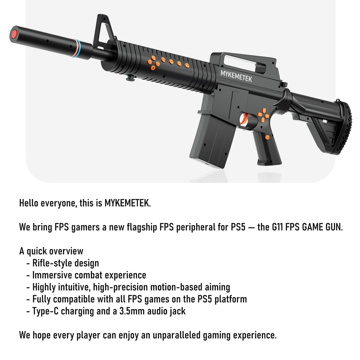 MYKEMETEK G11 Professional FPS Controller for PS5