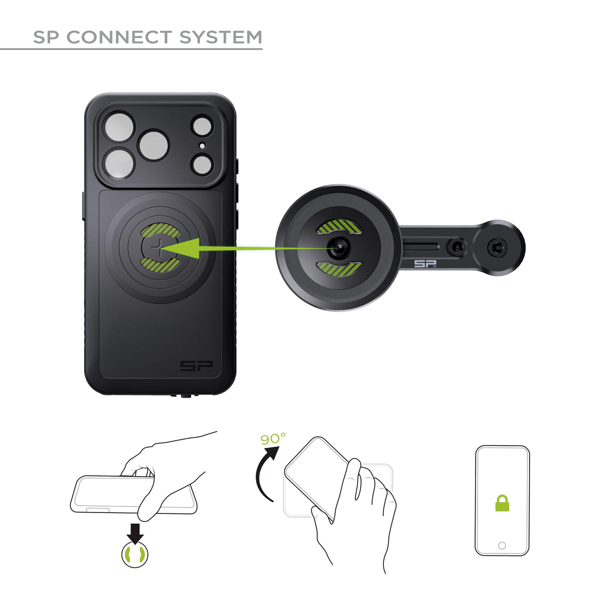 SP CONNECT Moto Bundle II AVM Xtreme | SPC+ |Compatible with iPhone 17 Pro/18 Pro | Phone Mount for Motorcycle | Motorcycle Phone Holder | Handlebars