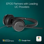 EPOS Impact 860T ANC Dual-Sided Wired Headset with Active Noise Cancellation, Microsoft Teams Certified, USB C and USB A, Super Wideband Audio, Ideal for Office Calls, Zoom, Home & Hybrid Work, Black