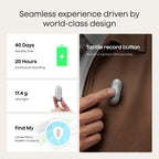 Plaud NotePin S AI Voice Recorder, Capture, Understood, Done, Silver