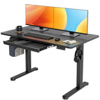 Claiks Electric Height Adjustable Standing Desk with Drawers, 63 x 24 Inch Sit Stand Desk for Home Office, Computer Desk Workstation,Black