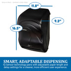 San Jamar Ocean Smart System Automatic Paper Towel Dispenser, Electronic for Bathroom and Kitchen, 16.5" x 11.75" x 9.25", 1 Count, Black Pearl