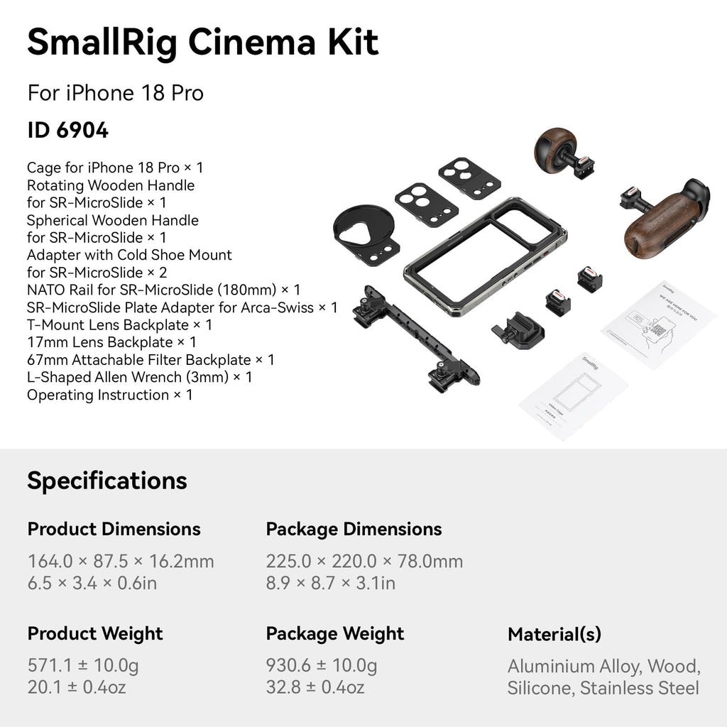 SmallRig Phone Creator Cage Kit for iPhone 18 Pro - 6904