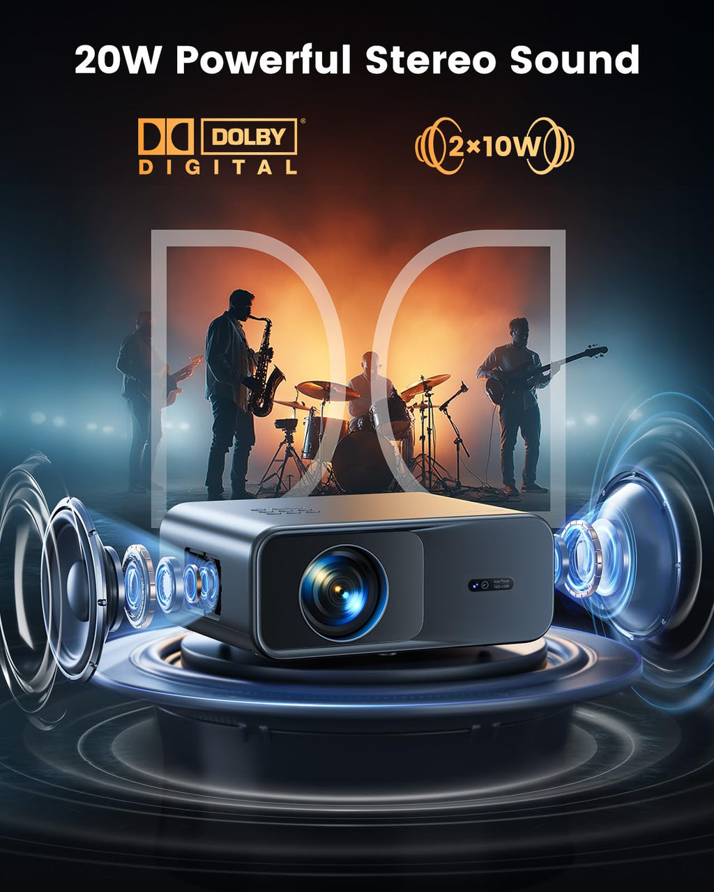 [Official Google TV]Smart Projector 4K Supported with WiFi & Bluetooth, Built-in Official Apps, GoogIe Voice, Outdoor Movie Projector with DoIby Audio, Auto Focus, Home Theater Proyector WIMIUS G1