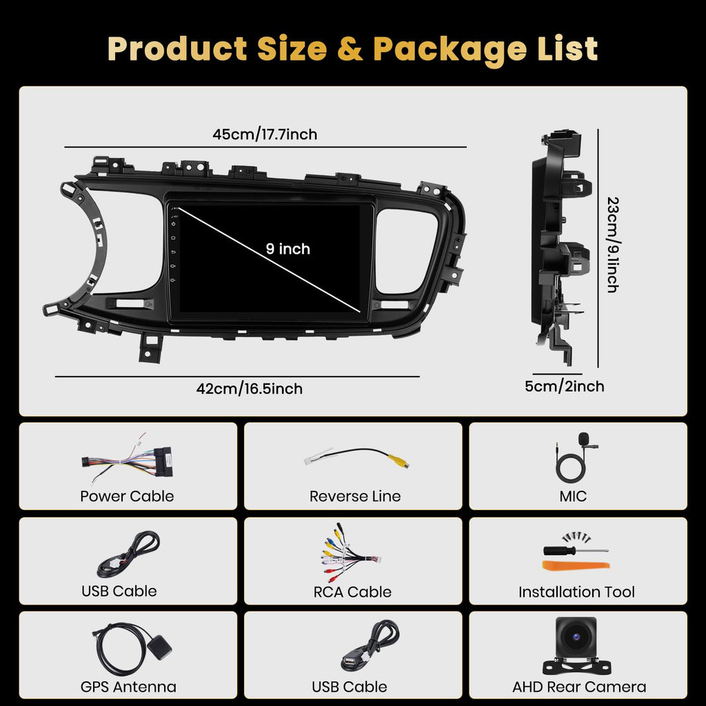 Hikity 8 Core 4+64GB for Android 15 Car Stereo Kia Optima K5 2013 2014 2015