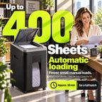Paper Shredder Heavy Duty 400-sheet Auto Feed, Micro Cut P5 Security