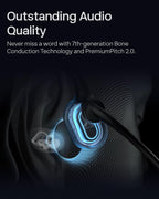 SHOKZ OpenComm2 Open-Ear Bluetooth Headset, Noise-Canceling Mic