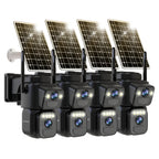 LETSCEE Dual Lens Security Cameras Wireless Outdoor，Solar Cameras for Home Security，Motion Detection,Night Vision,No Month Fee,IP65 Water Proof